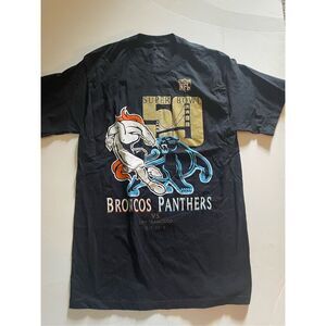 SUPERBOWL 50 BRONCOS VS PANTHERS GRAPHIC T SHIRT MENS SIZE MEDIUM
